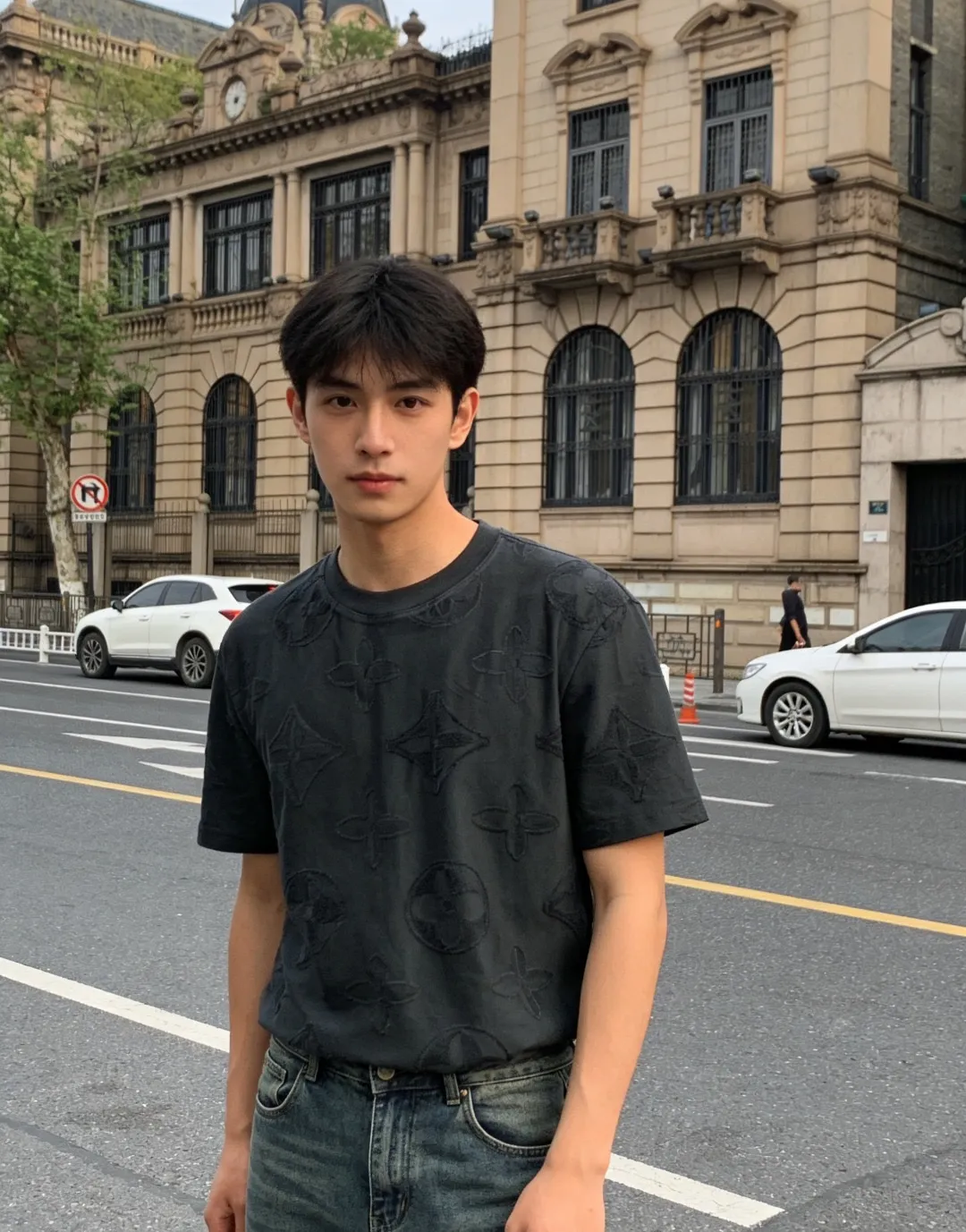 Louis Vuitton/Louis Vuitton 26ss all-over presbyopia jacquard short sleeves